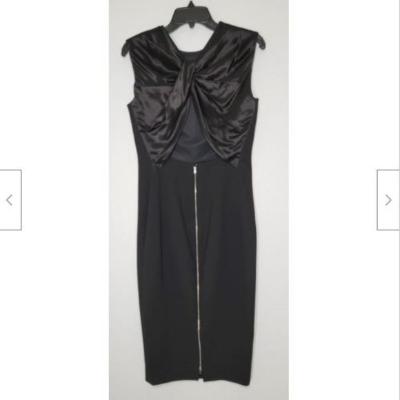 NWT Victoria Beckham LBD Black Twist Back Sleeveless Sheath Dress US 6 - Picture 5 of 12